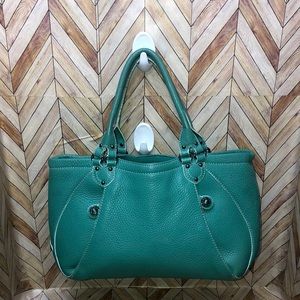 Cole Haan Pebble Leather Teal Blue Handbag/Purse Excellent Condition